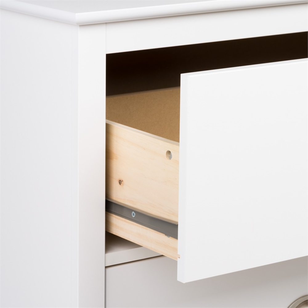 Yaletown 2-Drawer Tall Nightstand, White. Picture 3
