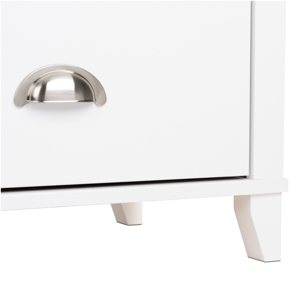 Yaletown 2-Drawer Tall Nightstand, White. Picture 4