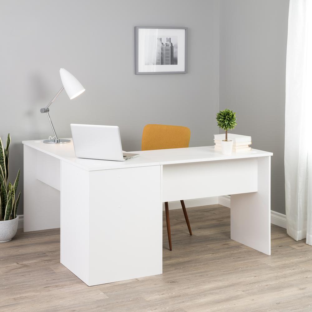 L-shaped Desk, White. Picture 9