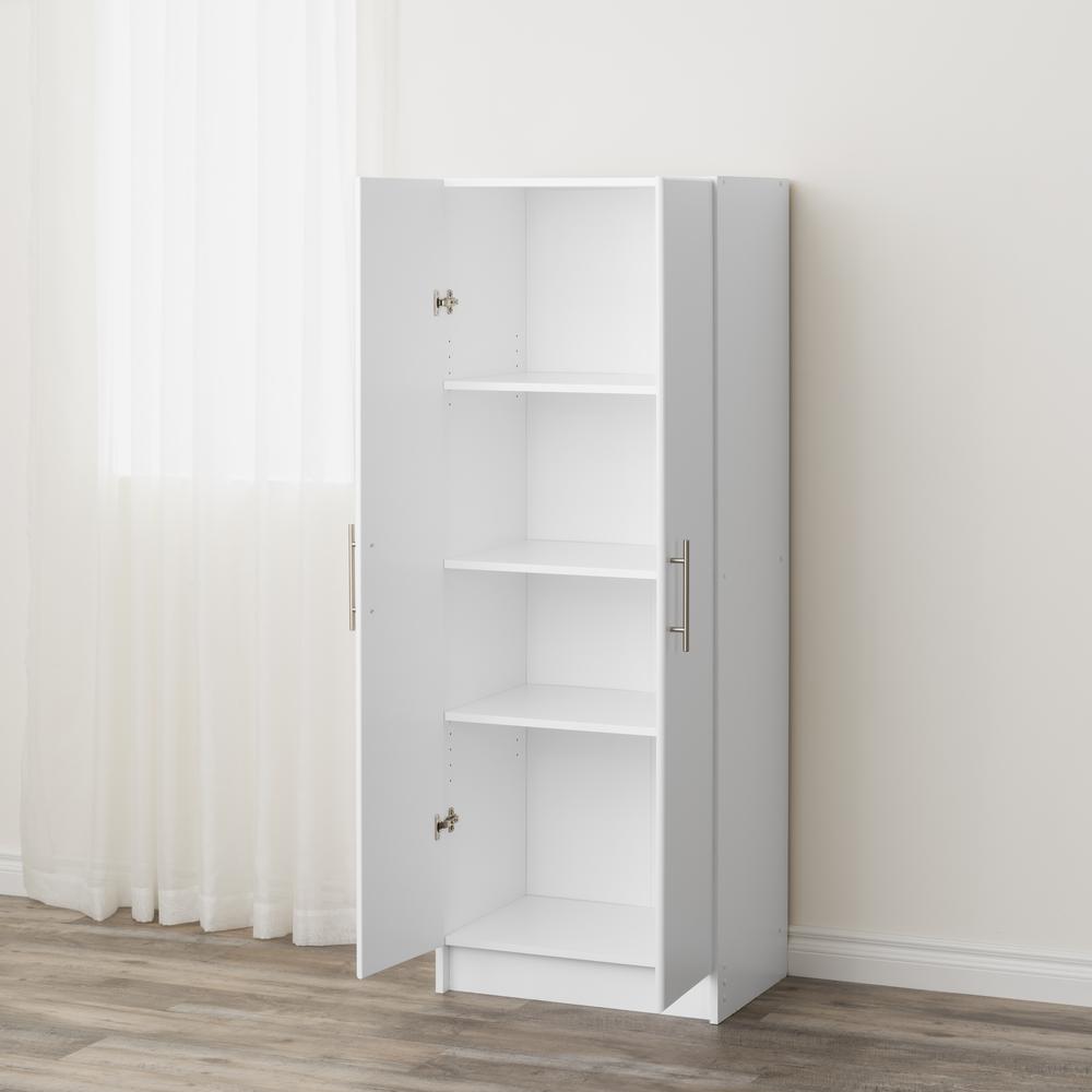 Storage Cabinet with Fixed and Adjustable Shelves, White. Picture 11