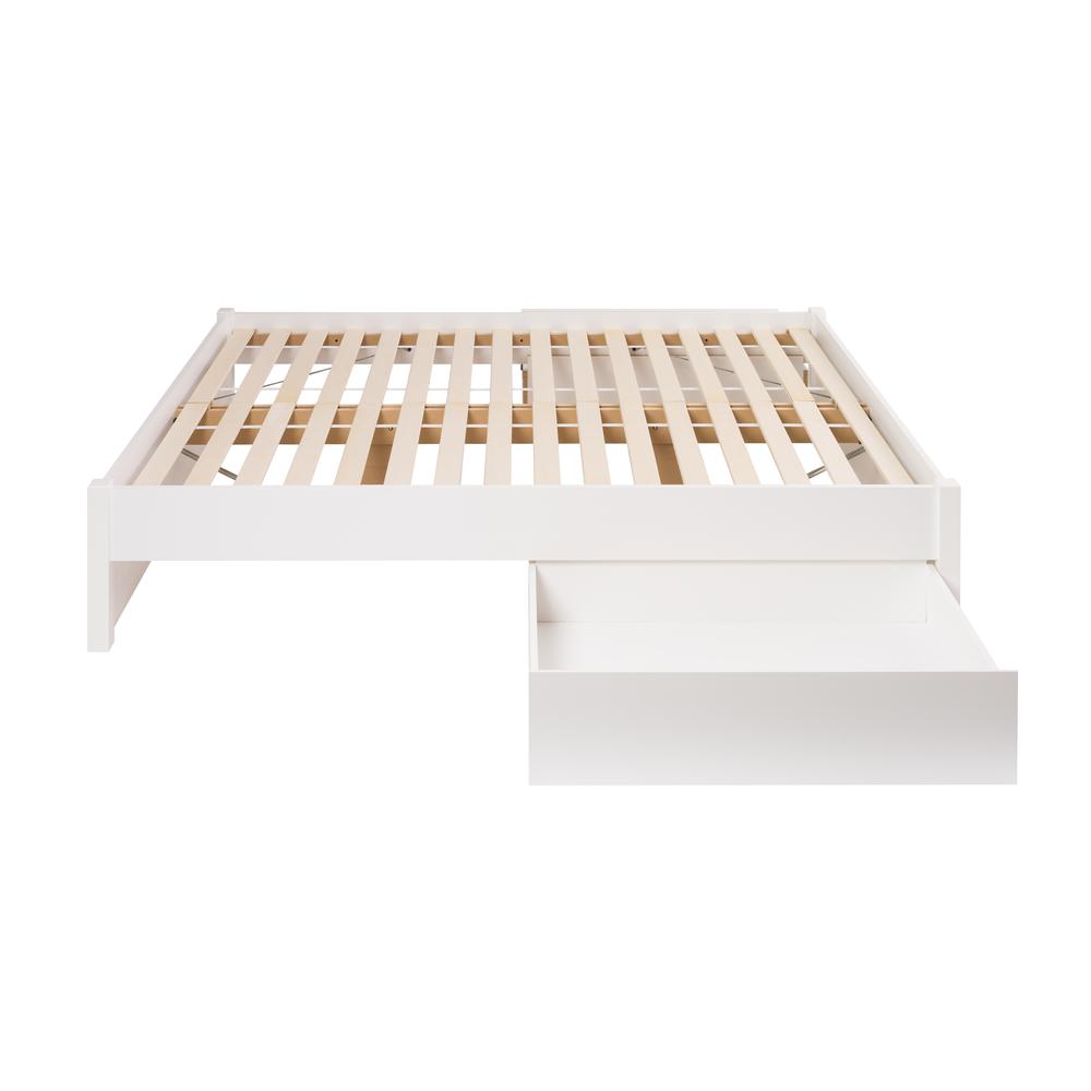 Queen Select 4-Post Platform Bed with 2 Drawers, White. Picture 3