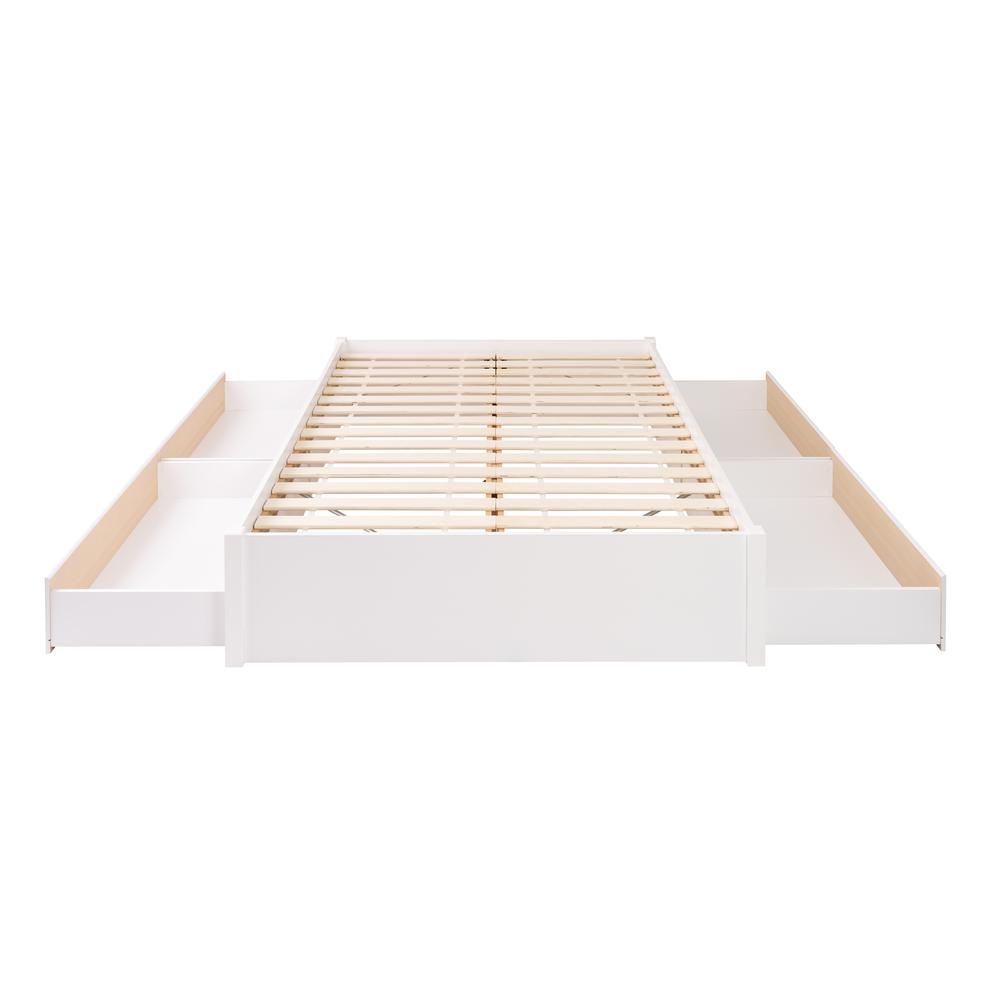 Queen Select 4-Post Platform Bed with 4 Drawers, White. Picture 2