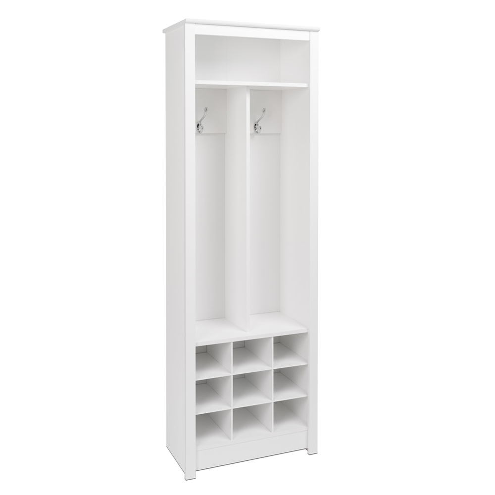Space-Saving Entryway Organizer with Shoe Storage, White. Picture 1