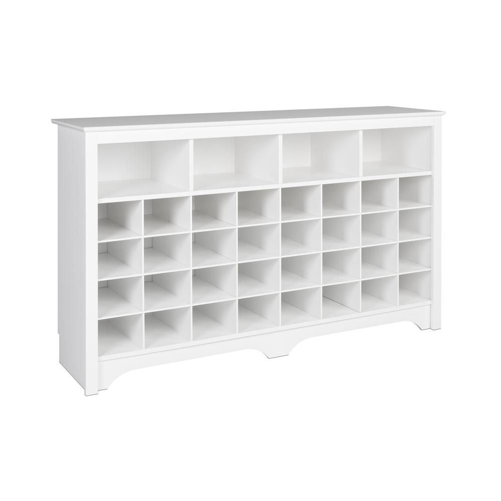 60 inch Shoe Cubby Console , White. Picture 9