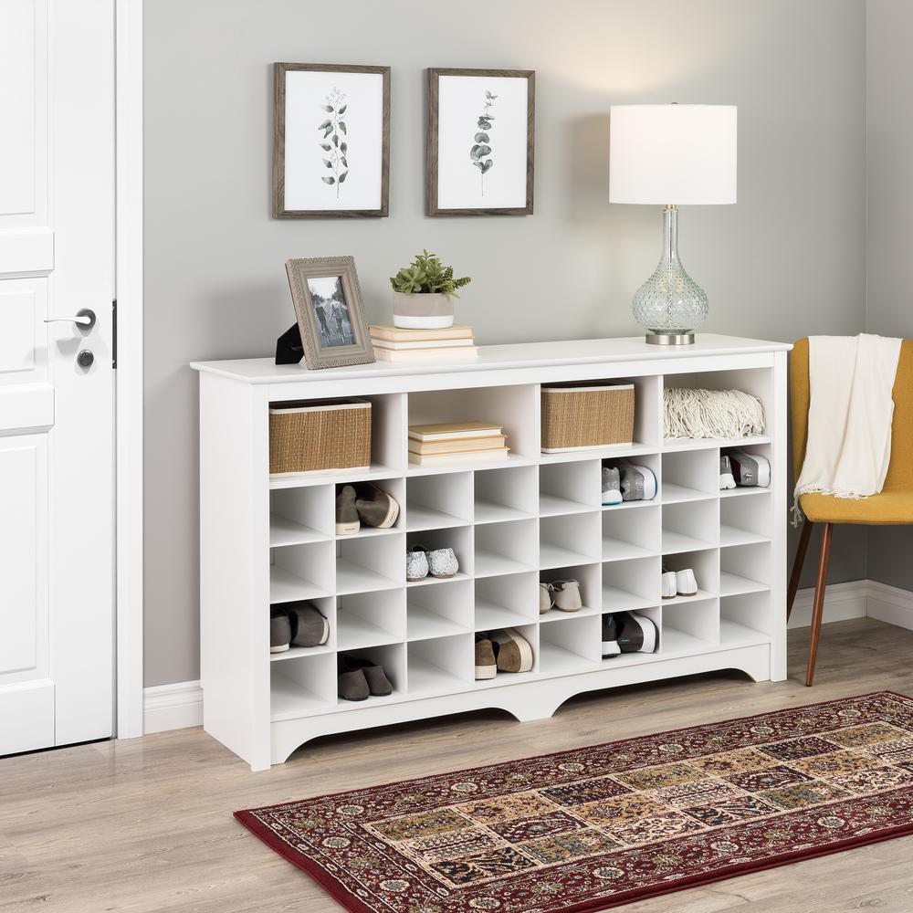 60 inch Shoe Cubby Console , White. Picture 7