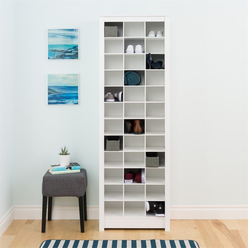 Space-Saving Shoe Storage Cabinet, White. Picture 2
