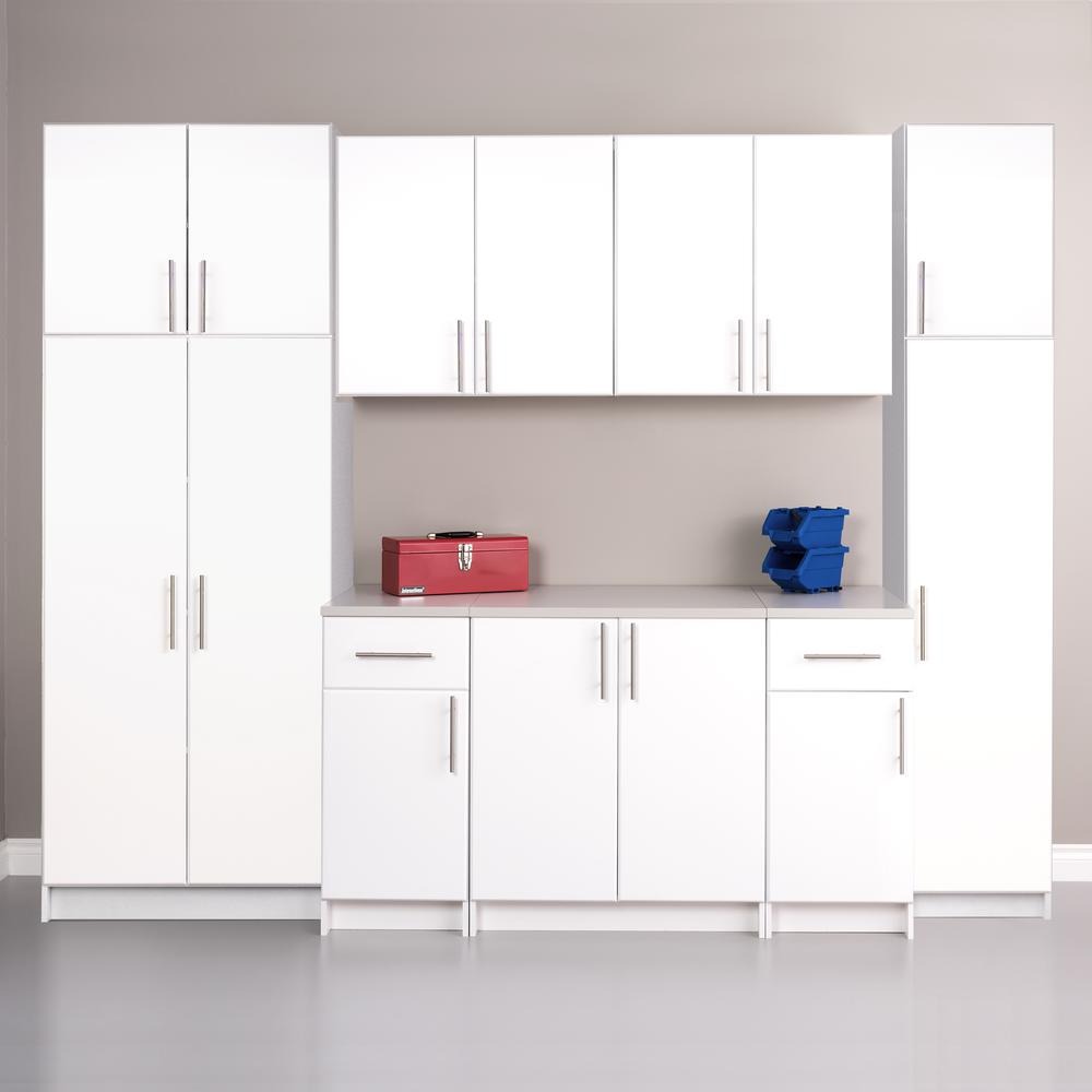 Elite 112" Storage Cabinet Set A - 9 pc - White. Picture 2