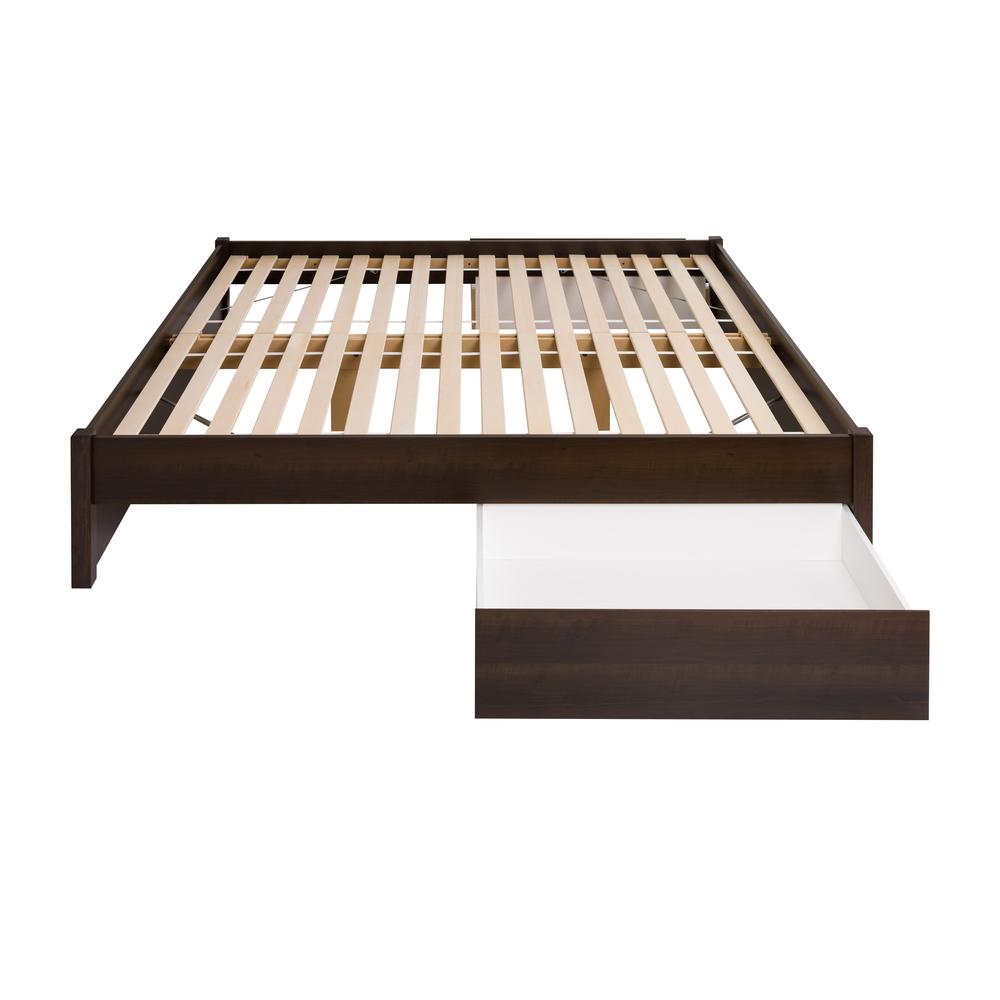 King Select 4-Post Platform Bed with 2 Drawers, Espresso. Picture 3