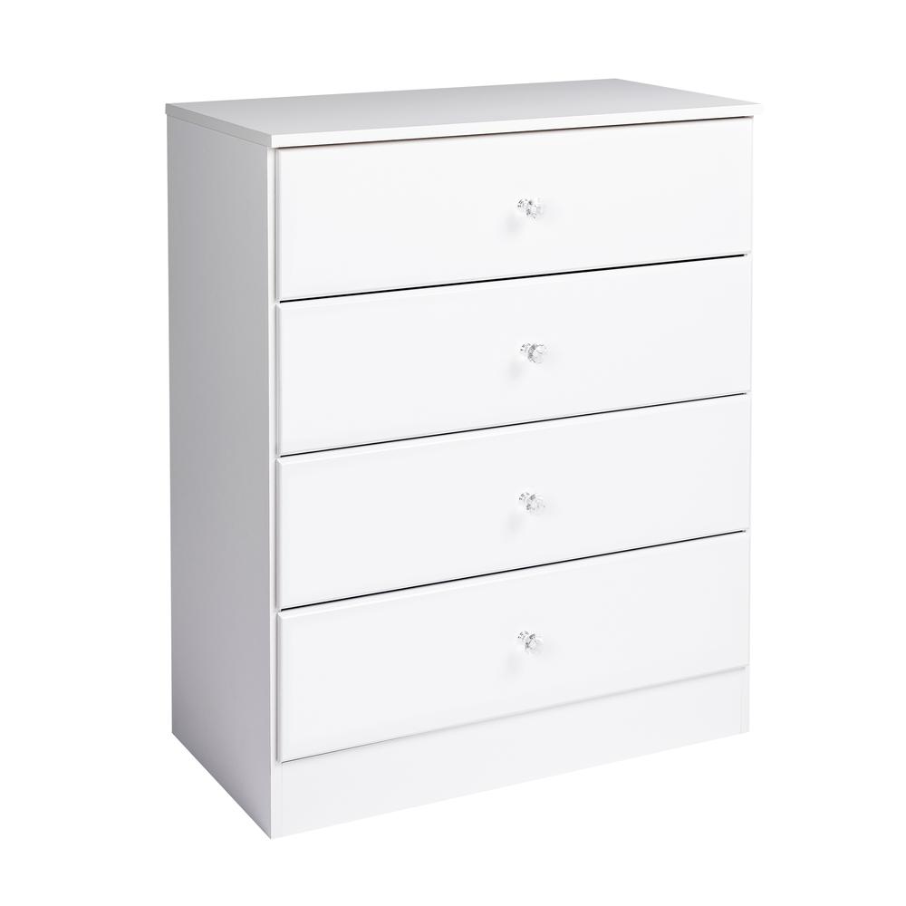 Astrid 4-Drawer Dresser, Crystal White. The main picture.