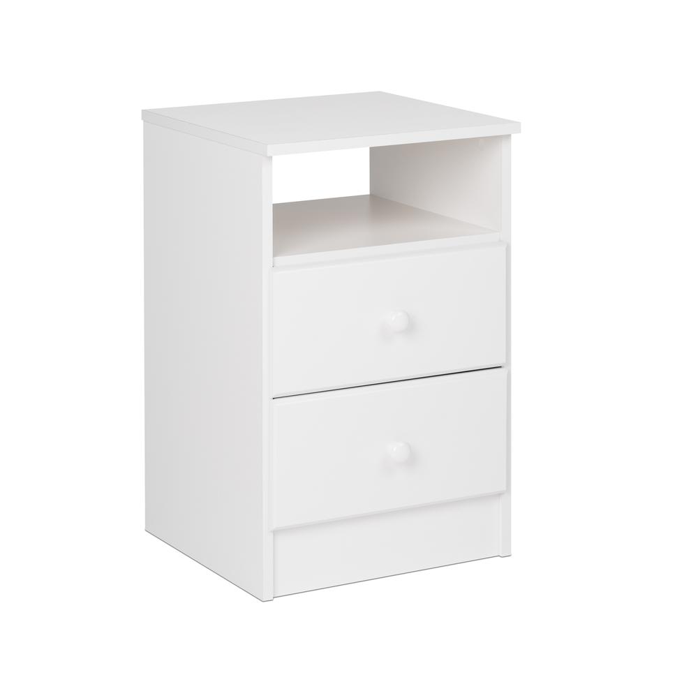 Astrid 2-Drawer Nightstand, White. Picture 1