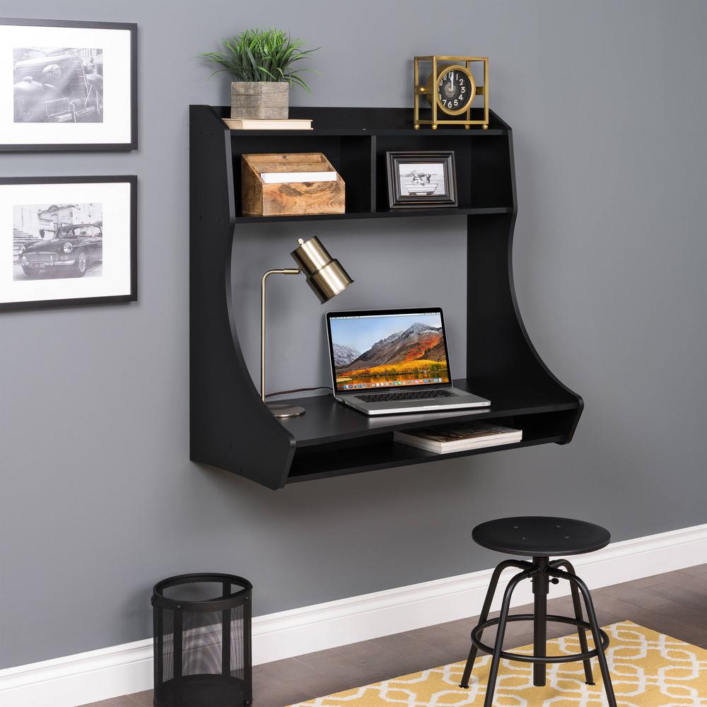 Compact Hanging Desk, Black. Picture 5