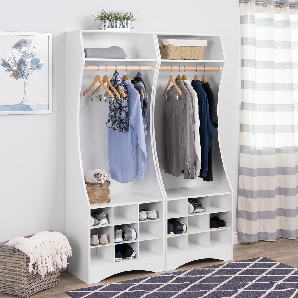 White Compact Wardrobe with Shoe Storage. Picture 5