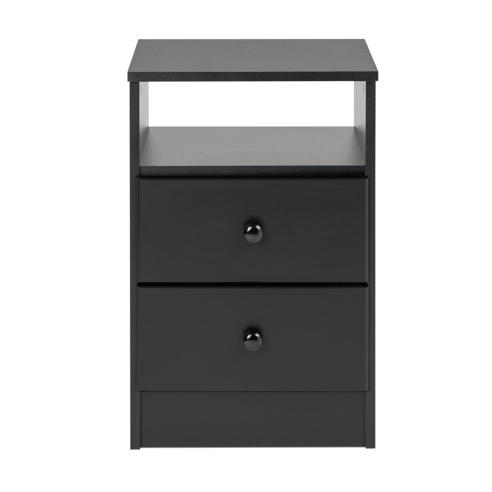 Astrid 2-Drawer Nightstand, Black. Picture 4