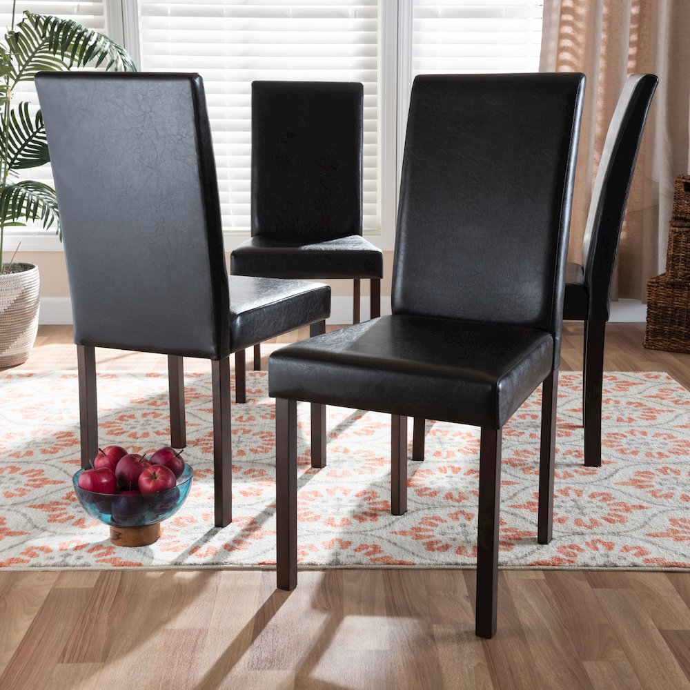 Andrew Modern Dining Chair Dark Brown. Picture 4