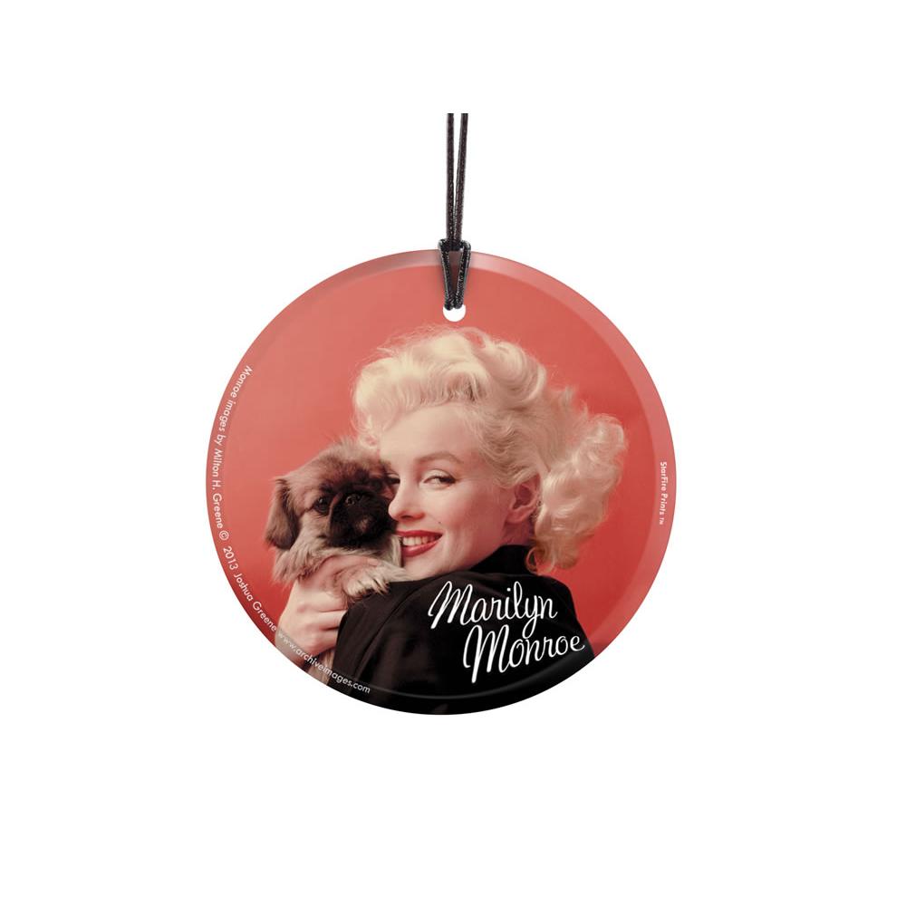 Marilyn Monroe (Oriental Gown and Pekinese) Hanging Glass Print. The main picture.