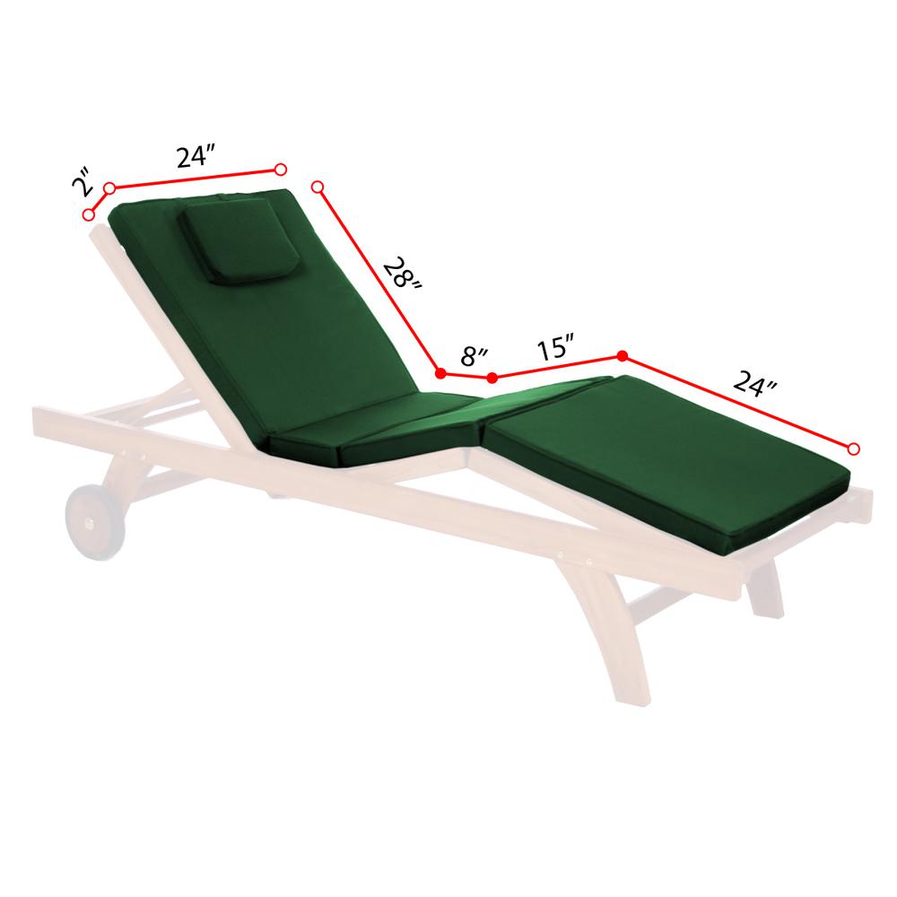 Green Chaise Lounger Cushion. Picture 3