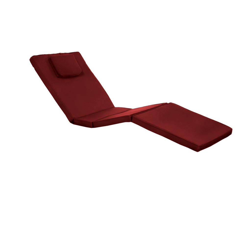 Red Chaise Lounger Cushion. Picture 1