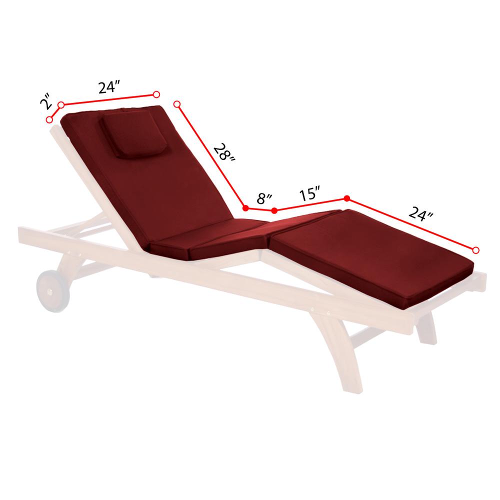 Red Chaise Lounger Cushion. Picture 3