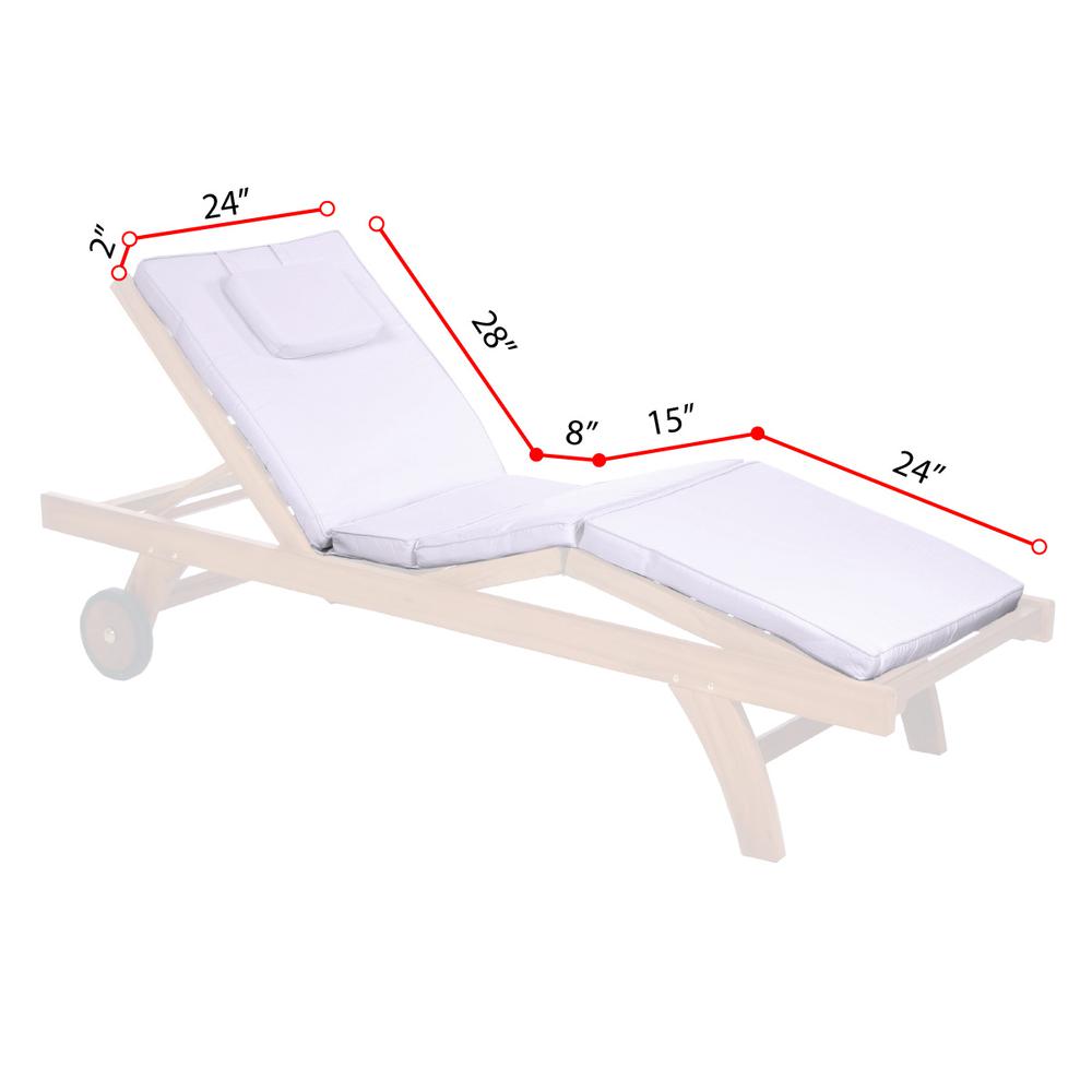 Royal White Chaise Lounger Cushion. Picture 3