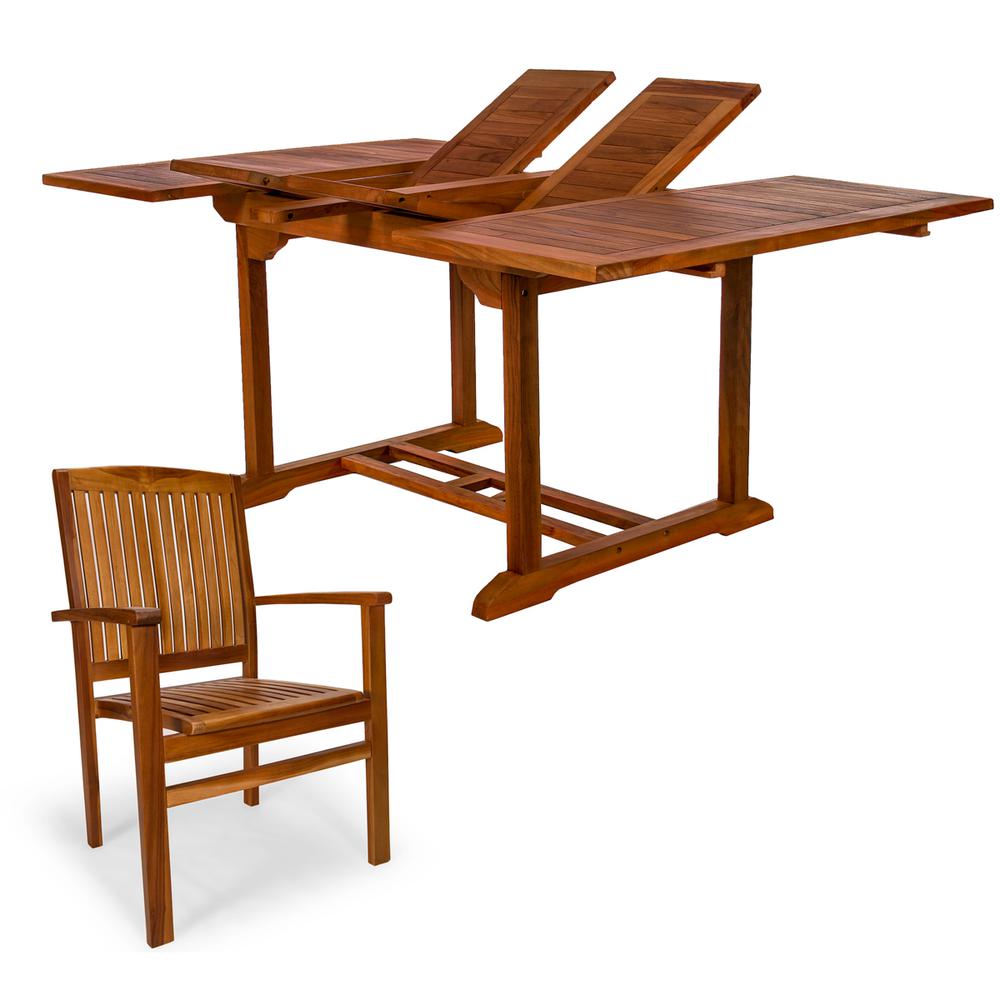 5-Piece Butterfly Extension Table Stacking Chair Set. The main picture.