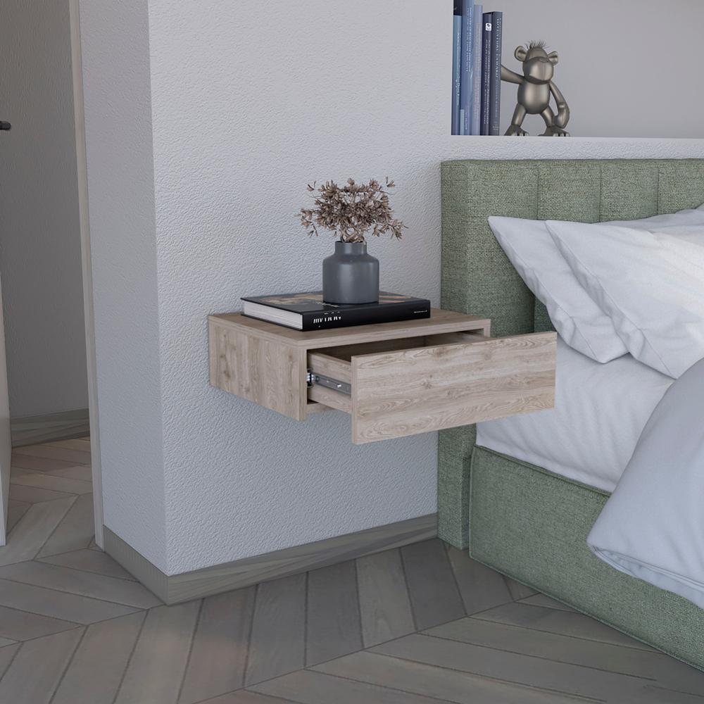 Ivor Floating Nightstand, Modern Wall-Mounted Bedside Shelf with Drawer. Picture 7
