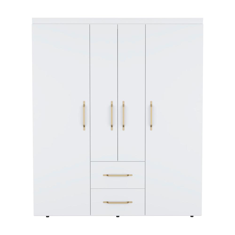 Valier Wardrobe, Deluxe Armoire with Multiple Storage Options and Metal Accents. Picture 1
