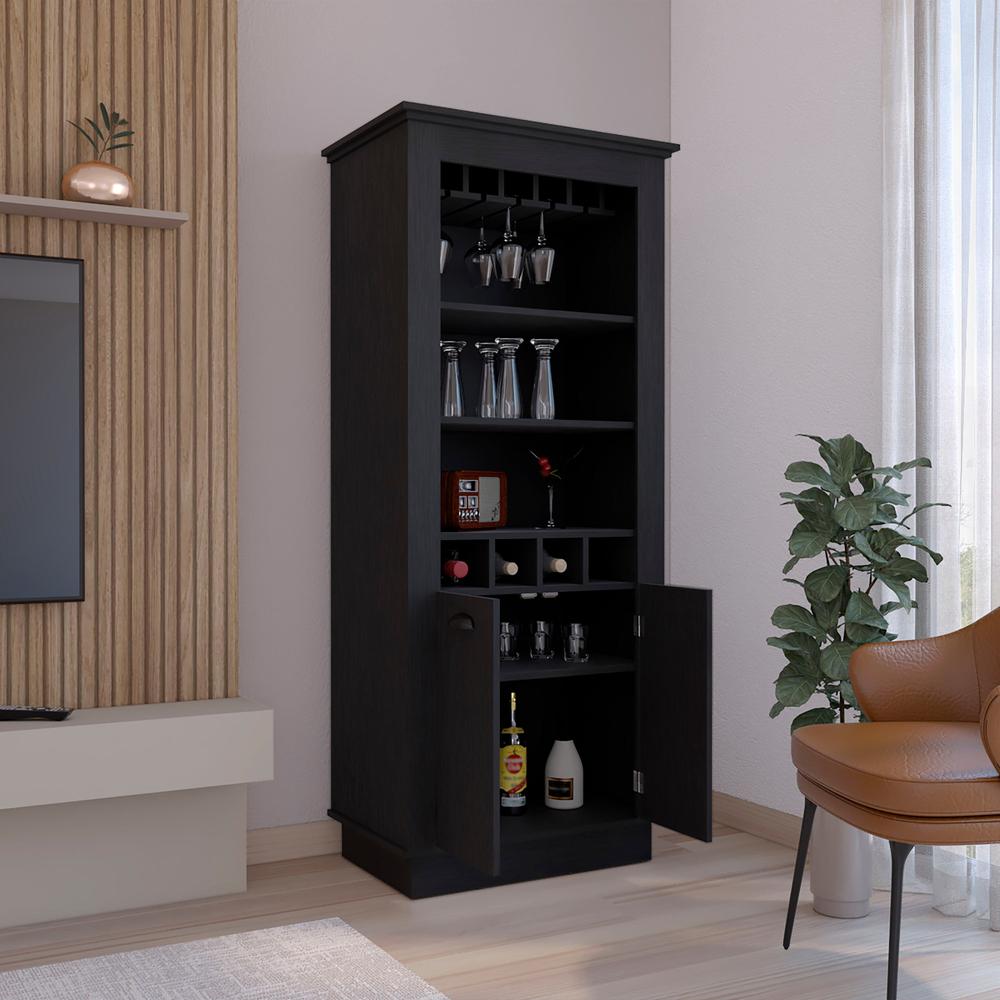 Bar Cabinet Elegant Multi-Storage Unit with Built-in Bottle and Glass Racks. Picture 6