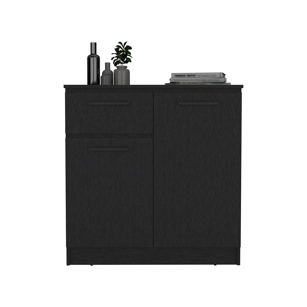 Orleans Dresser with 2-Door and Single Drawer, Black. Picture 2