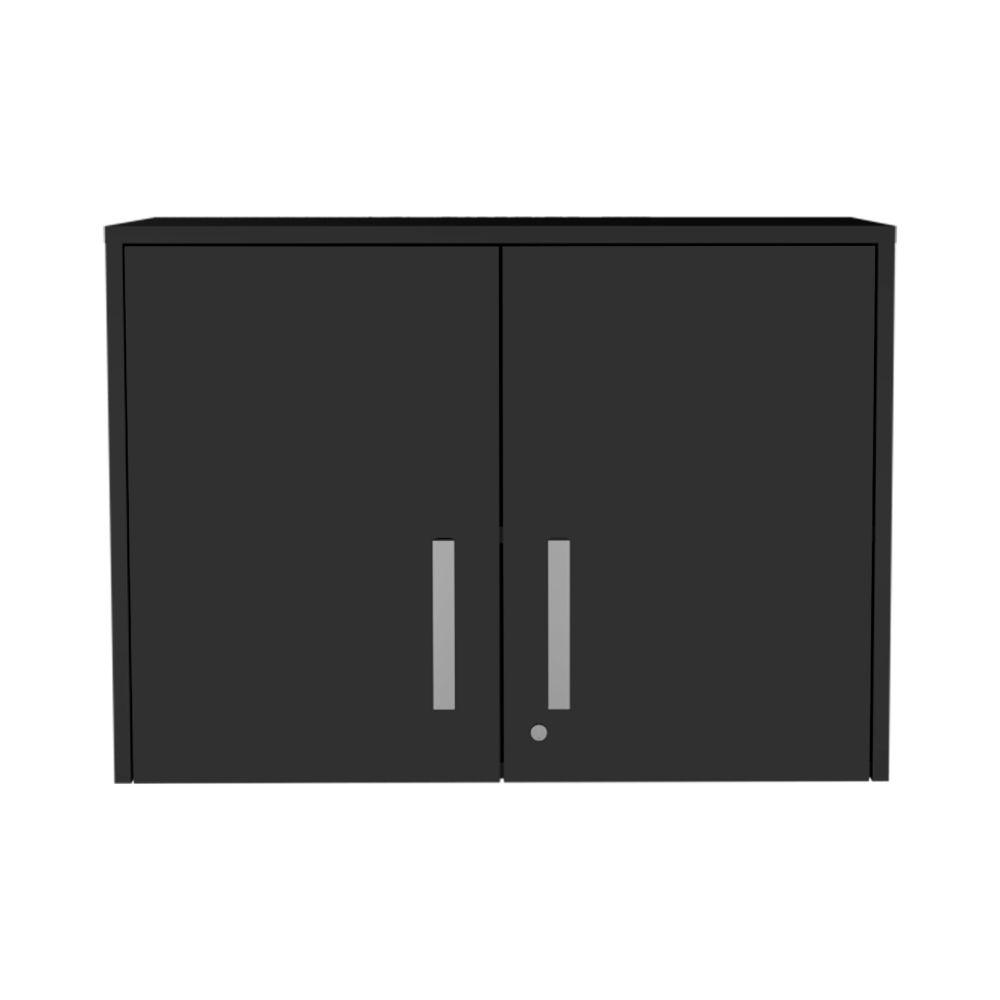 DEPOT E-SHOP Danbury Storage Cabinet-Wall Cabinet, Two-Door Cabinet, Three Internal Shelves- Black, For Office. Picture 2