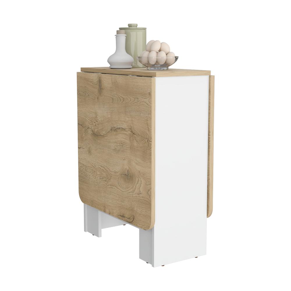 Detroit Folding Table with Expandable Design in 3 Forms, White / Macadamia. Picture 4