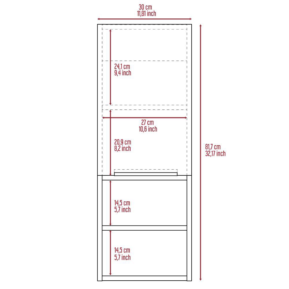 DEPOT E-SHOP Jasper Bathroom Cabinet, Two Open Shelves, Two Internal, One-Door Cabinet-Light Grey, For Bathroom. Picture 5