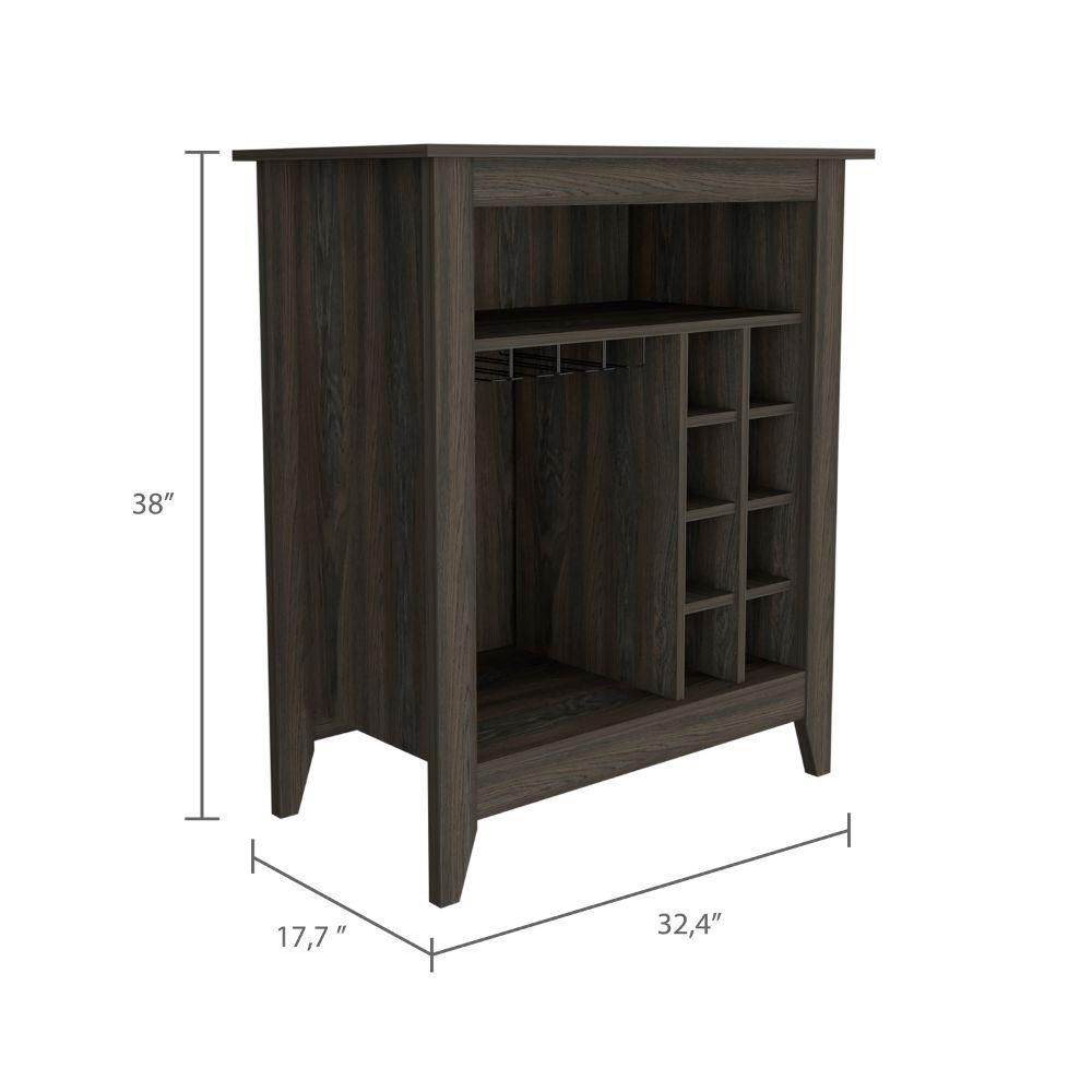 DEPOT E-SHOP Mojito Bar Cabinet, Six Wine Cubbies, One Open Drawer, One Open Shelf, Countertop-Espresso, For Living Room. Picture 4