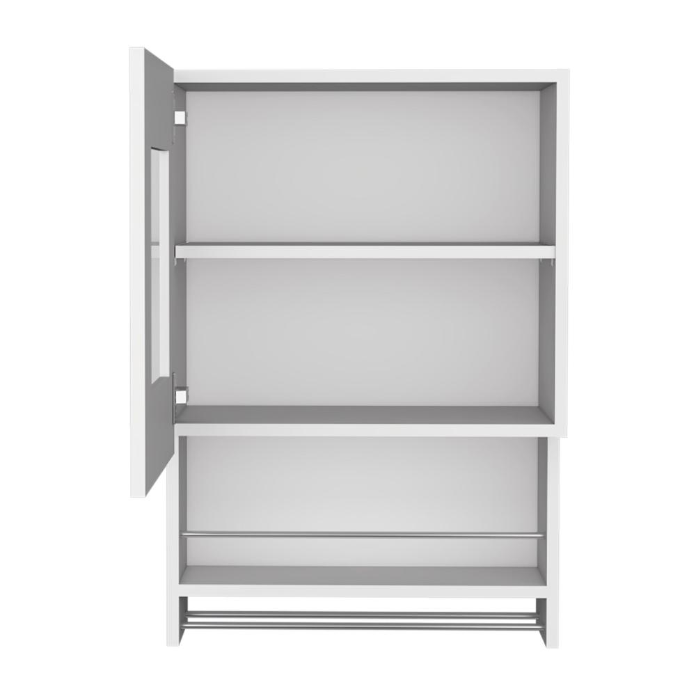 DEPOT E-SHOP Ithaca Kitchen Wall Cabinet with Towel and Spice Rack, White. Picture 6