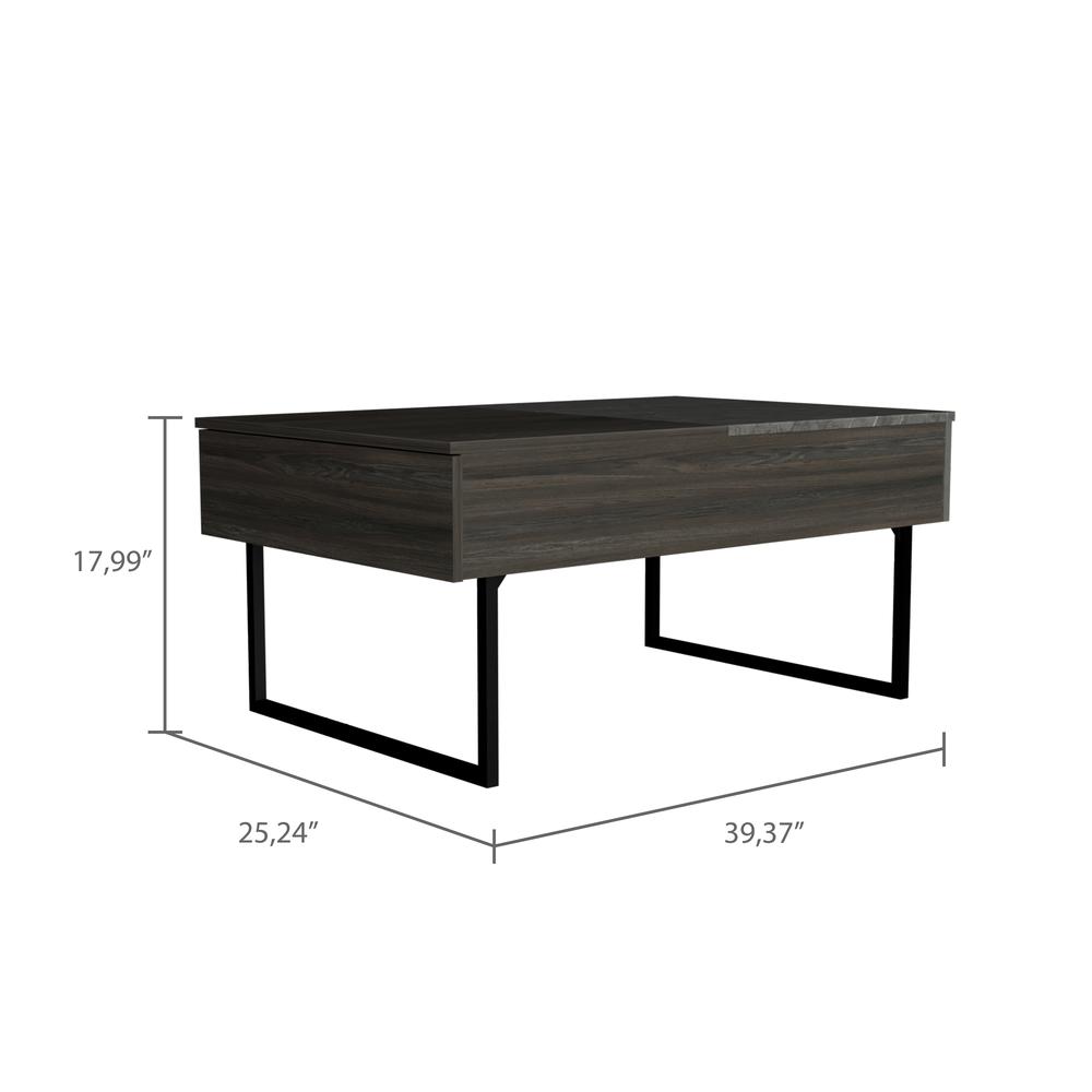 DEPOT E-SHOP Toronto Lift Top Coffee Table, One Drawer, One Flexible Flexible Shelf, Two Legs, Espresso, For Living Room. Picture 3