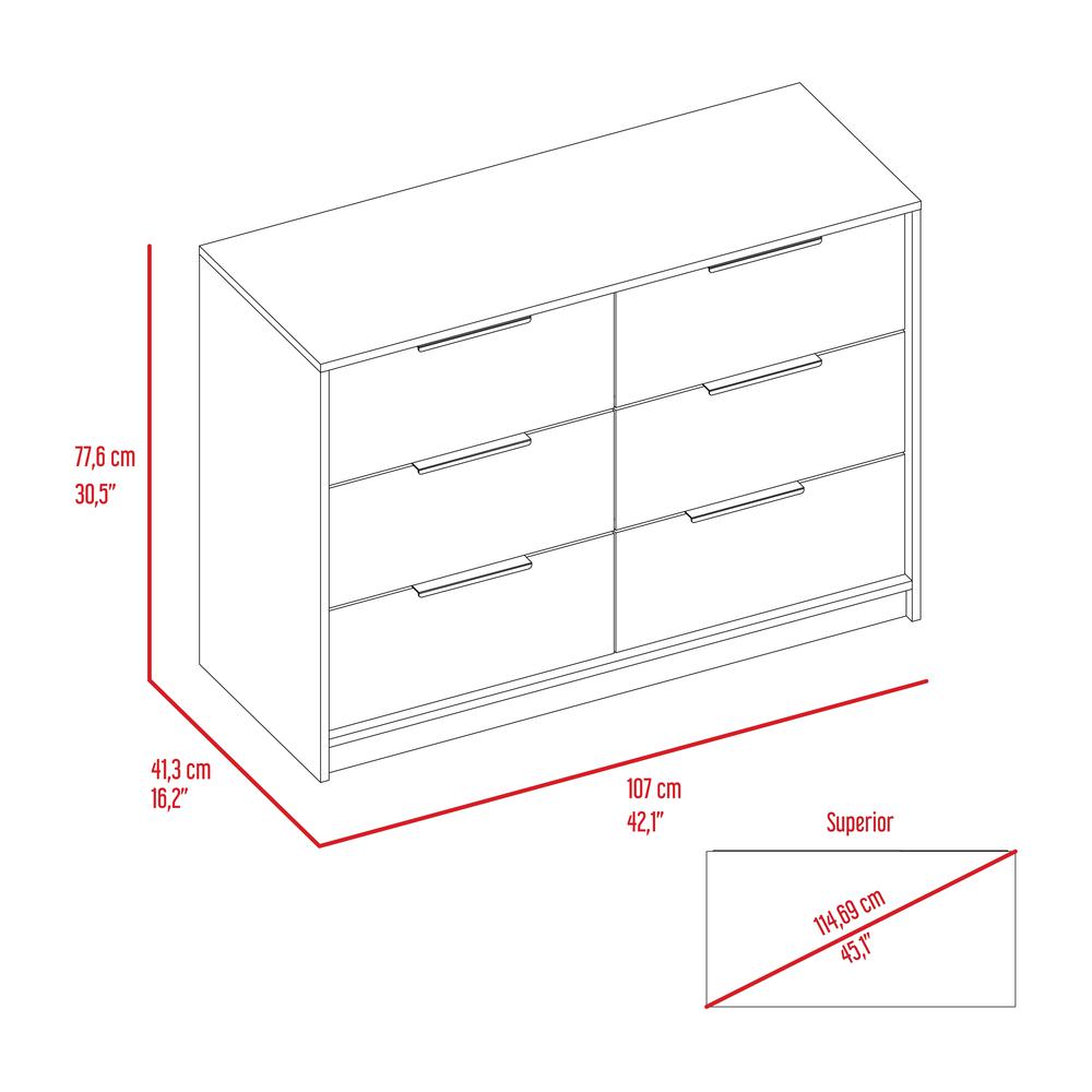 Egeo 4 Drawers Dresser Pine-White. Picture 8