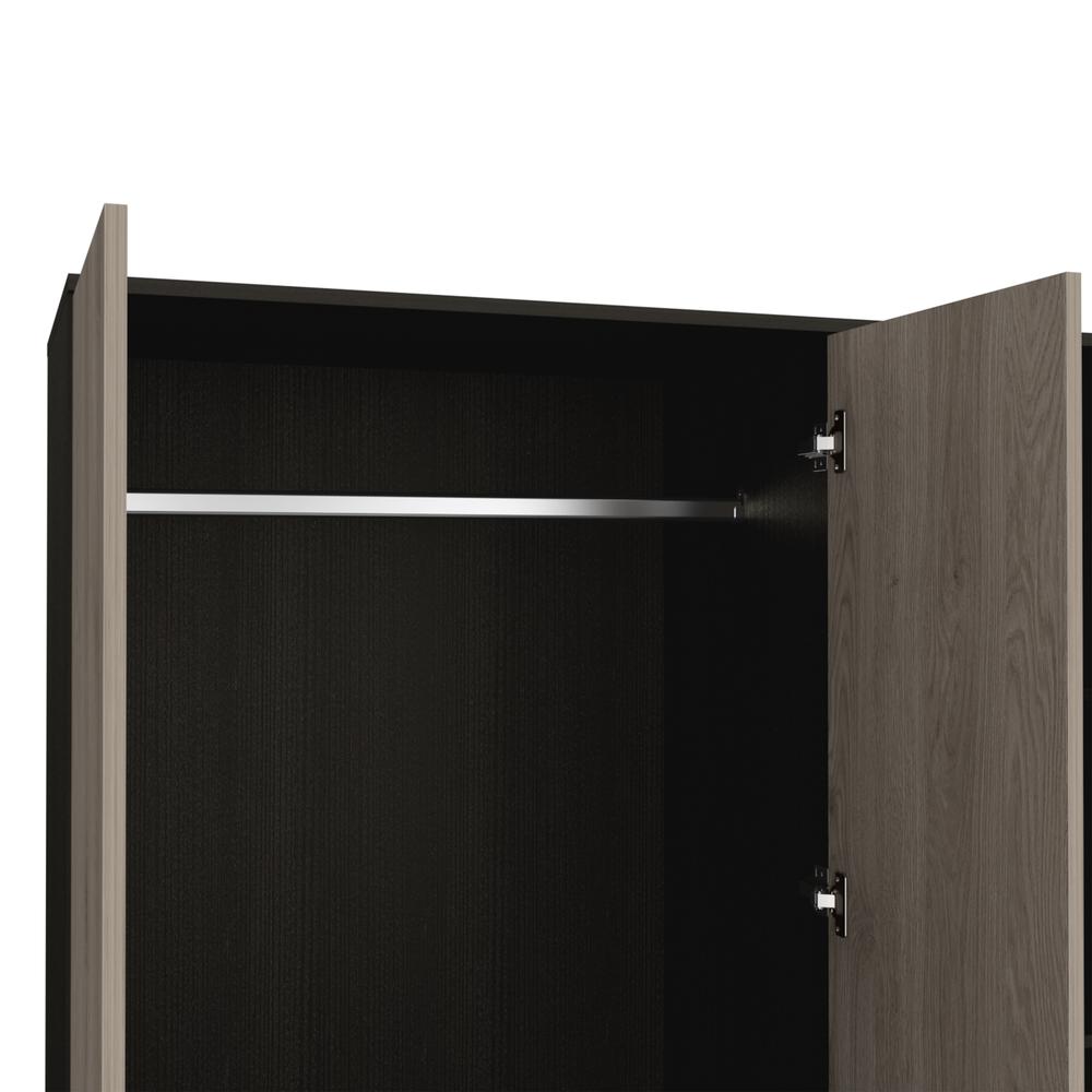 Gangi 120 Mirroed Armoire - Black+Light Grey. Picture 6