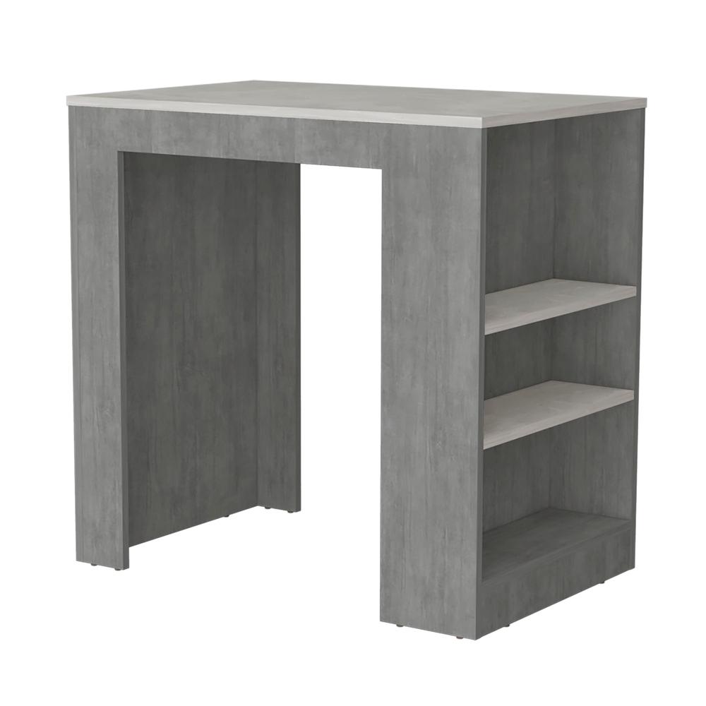Lacour Kitchen Island, Kitchen Bar Table with 3-Side Shelves. Picture 6