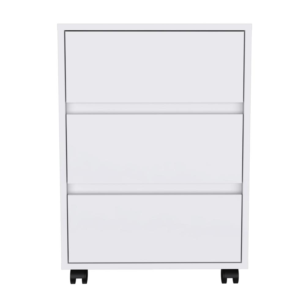 Ibero 3 Drawer Filing Cabinet - White. Picture 2