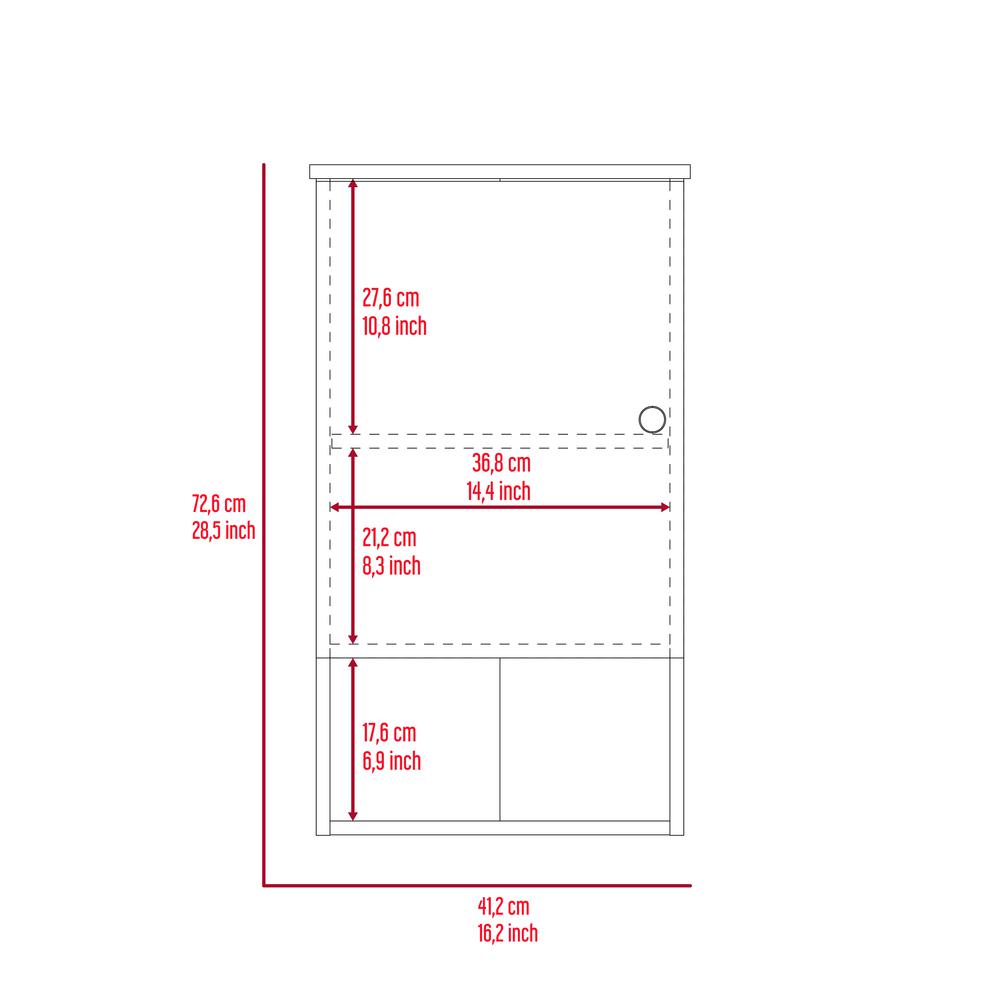 DEPOT E-SHOP Cottonwood Medicine Cabinet-One Door Cabinet, Three Shelves-Light Grey, For Bathroom. Picture 4