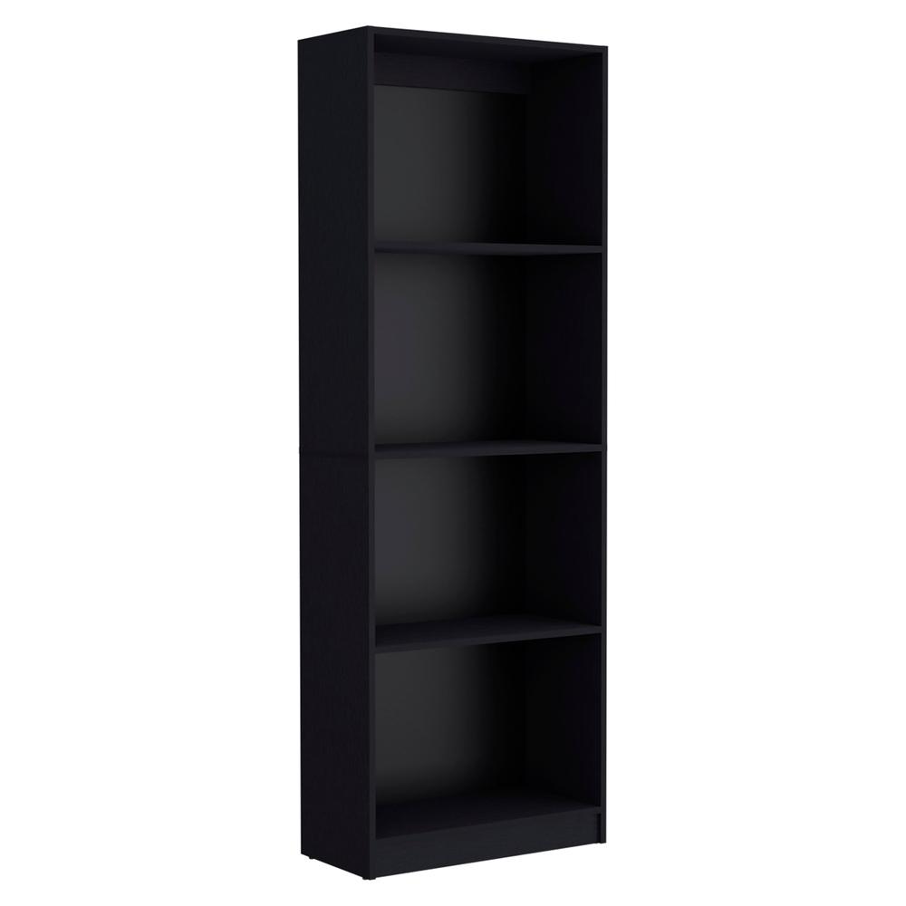 Vinton Bookcase with Spacious Tier-Shelving Design, Black. Picture 1