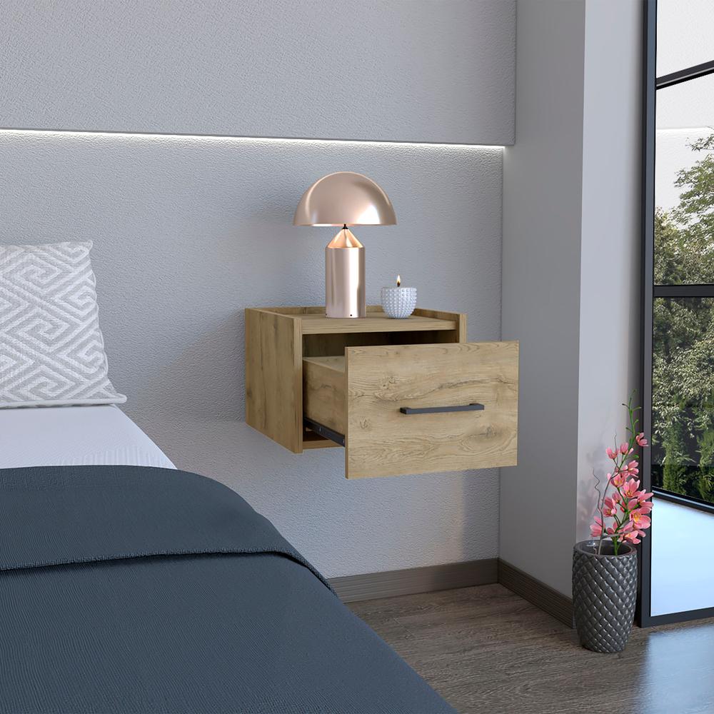 Floating Nightstand, Space-Saving Design with Handy Drawer and Surface. Picture 7