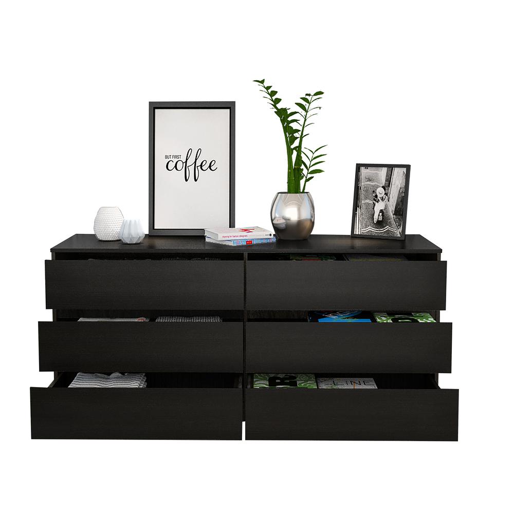 Cocora 6 Drawer Double Dresser - Black. Picture 4