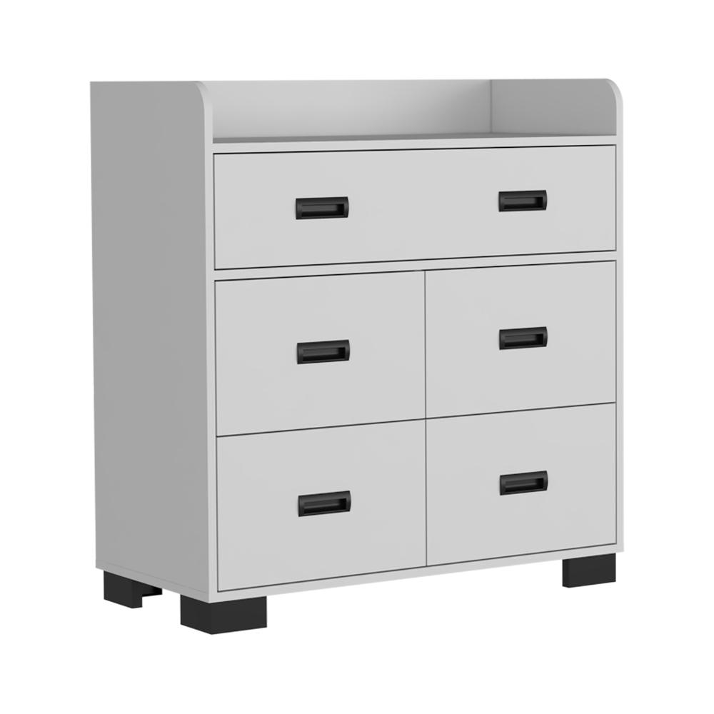 DEPOT E-SHOP Neptune Dresser, One Ample Drawer, Four Drawers, Four Legs, Countertop, White, For Bedroom. Picture 2