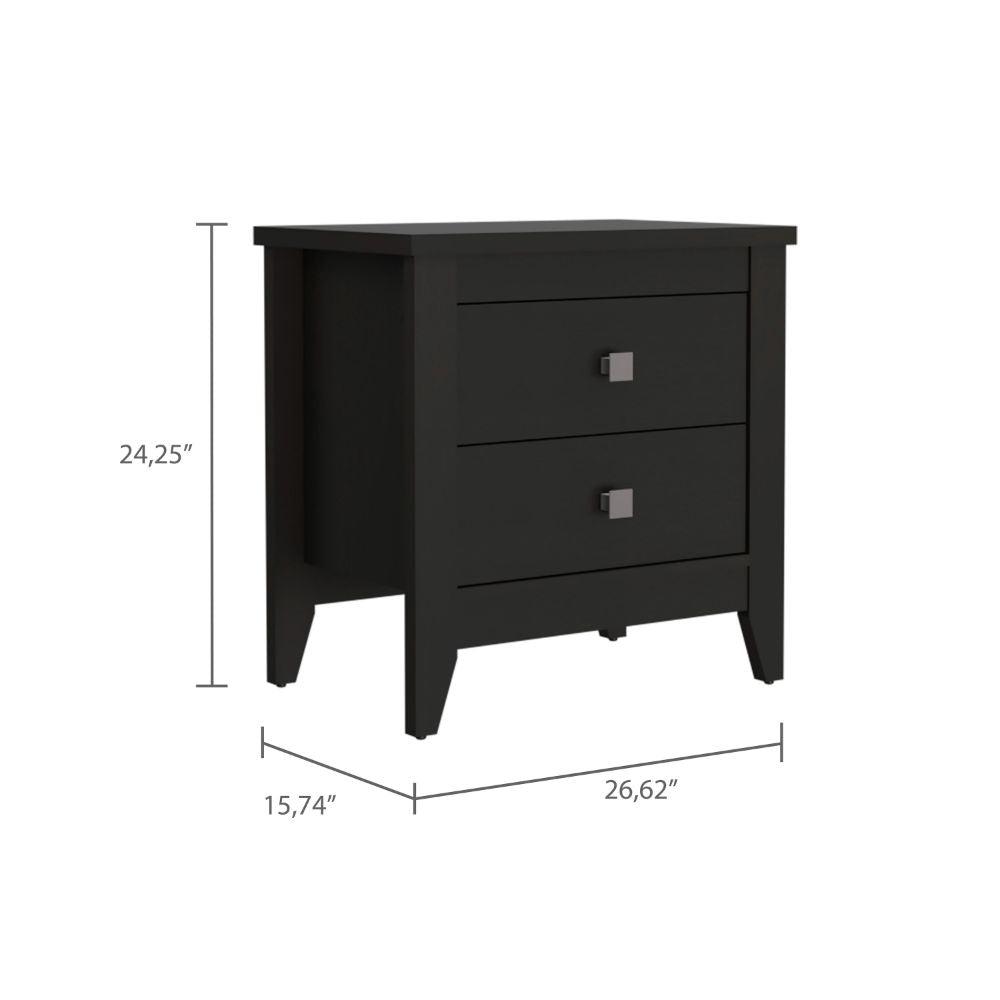 DEPOT E-SHOP Oasis Nightstand, Two Shelves, Four Legs, Countertop-Black, For Bedroom. Picture 4