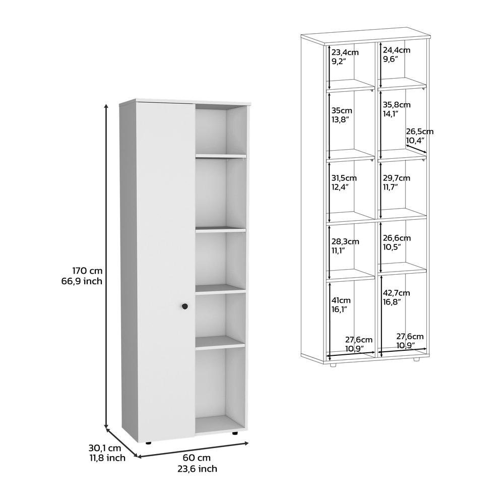 Kitchen Storage Cabinet With One Door, Five Interior Shelves. Picture 5