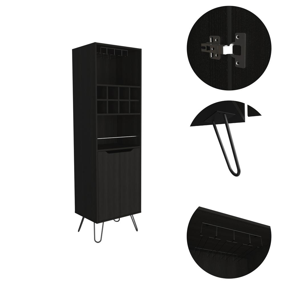 Zamna H Bar Cabinet-Black Wengue. Picture 6