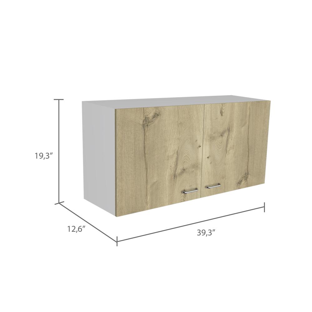 Salento Wall Cabinet - White/Light Oak. Picture 4