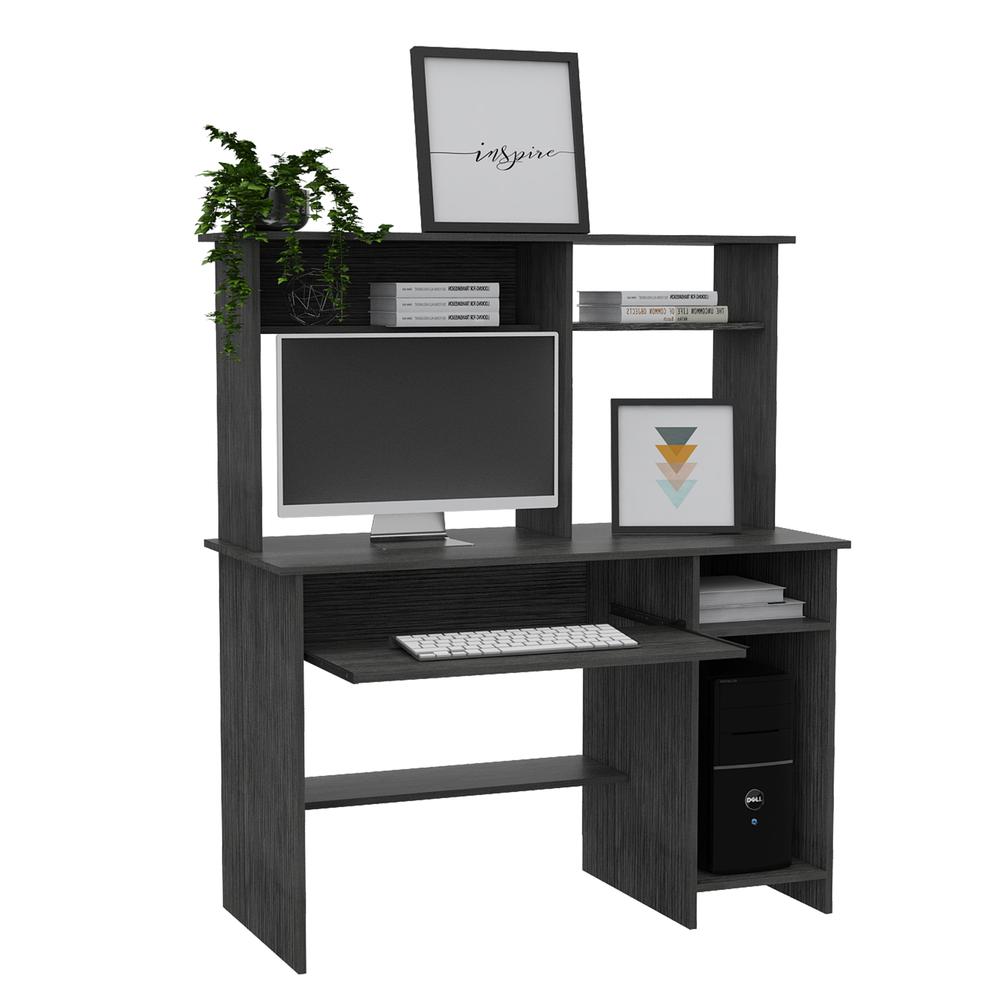 Xalo 120 Compu Hutch Desk In Grey Oak. Picture 3