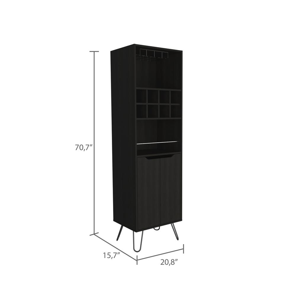 Zamna H Bar Cabinet-Black Wengue. Picture 8