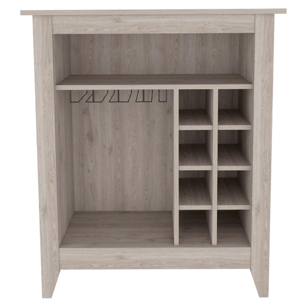 DEPOT E-SHOP Mojito Bar Cabinet, Six Wine Cubbies, One Open Drawer, One Open Shelf, Countertop-Light Grey, For Living Room. Picture 2